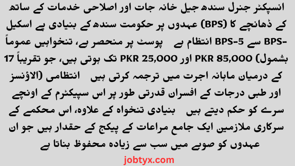 Inspectorate General Sindh Prisons & Corrections Service Job  Apply Online